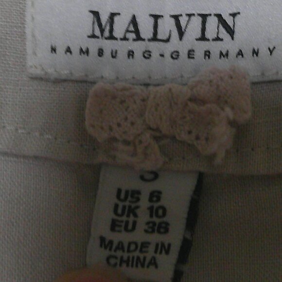 Women's Malvin Hamburg Germany I Love Linen Beige Dress Sleeveless - Size 6 - Picture 5 of 9